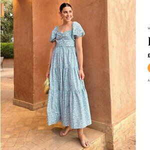 WAT The Brand Ditzy Print Frill Strap Midi dress sz XXL